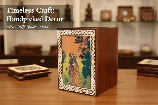 Handcrafted Jaipur Wooden Office Gifts and Desk Accessories Collection - KK Gift Store