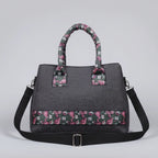 12 inch length by 10 inch height jacquard fabric sling bag for women