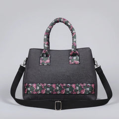 12 inch length by 10 inch height jacquard fabric sling bag for women