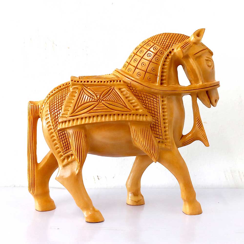 Wooden Carved Horse Statue