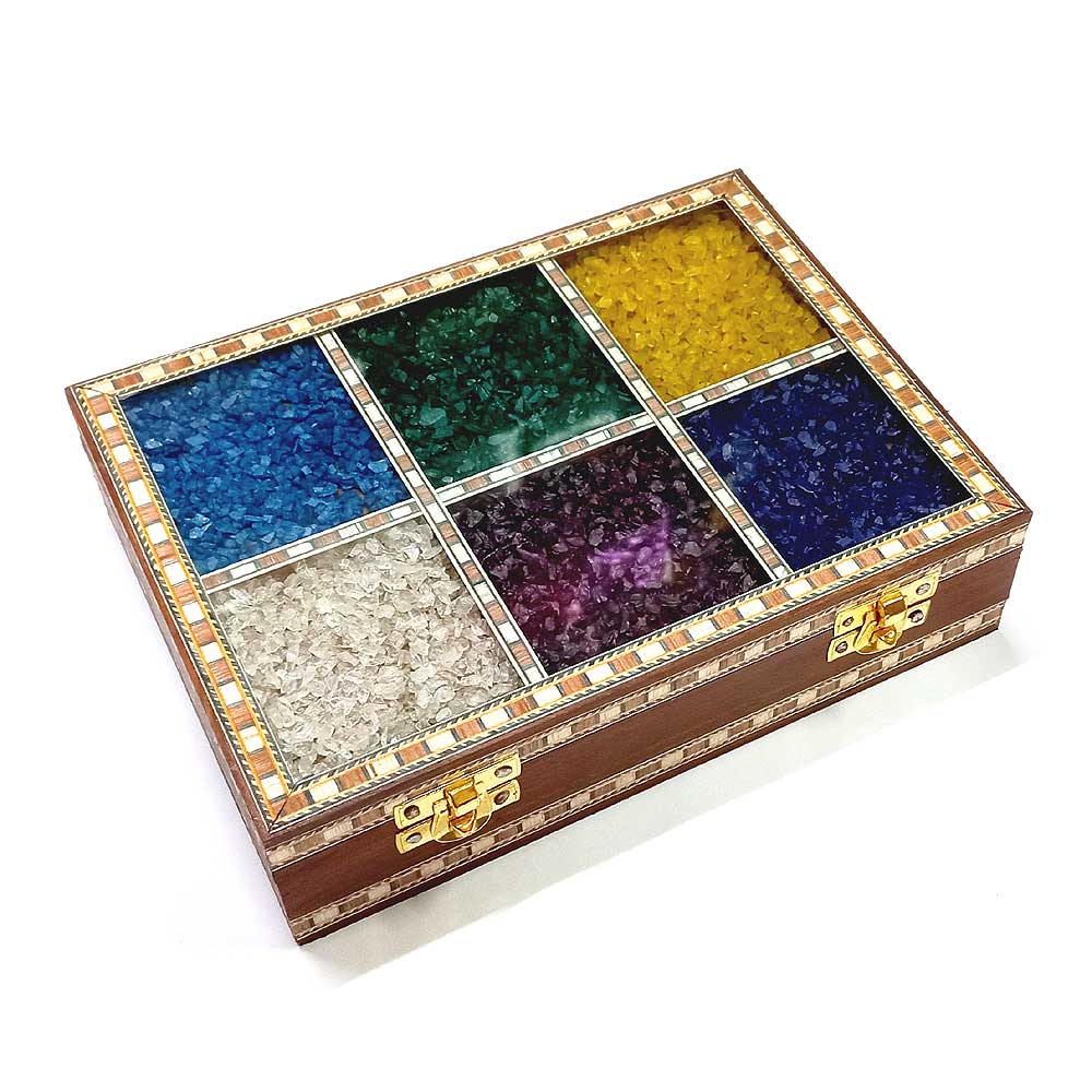 Wooden Jewelry Box with Gemstones