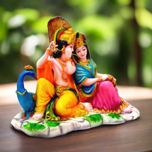Sitting Radha Krishna Statue