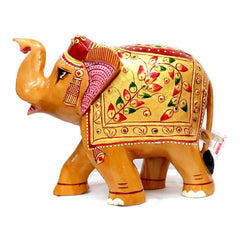 Wooden Elephant with high Trunk