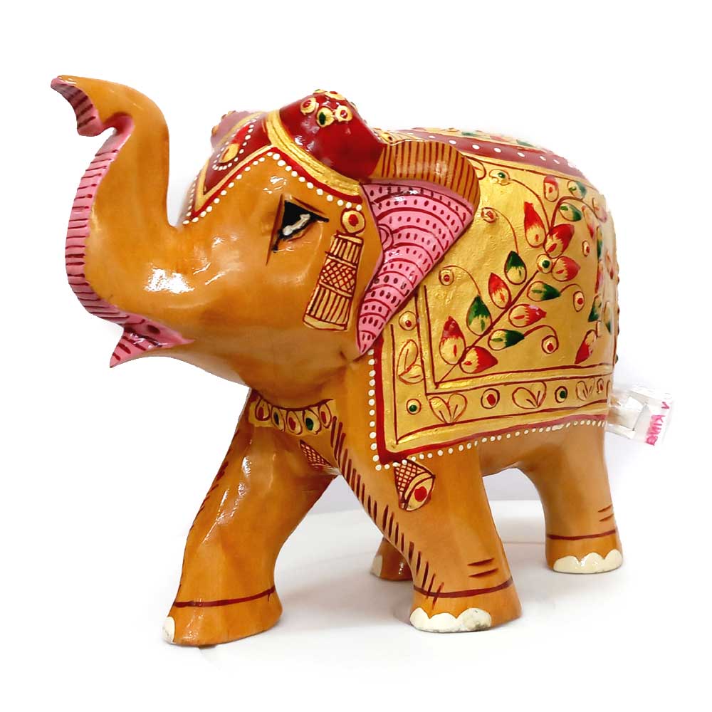 Wooden elephant showpiece