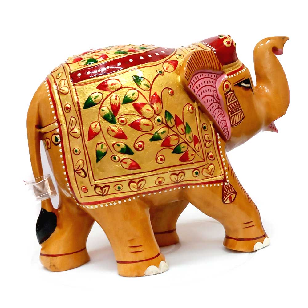 Wooden Hand Painting Elephant 