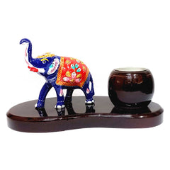 Meenakari Elephant with Candle Holder