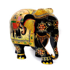 Elephant Figurine with Painting