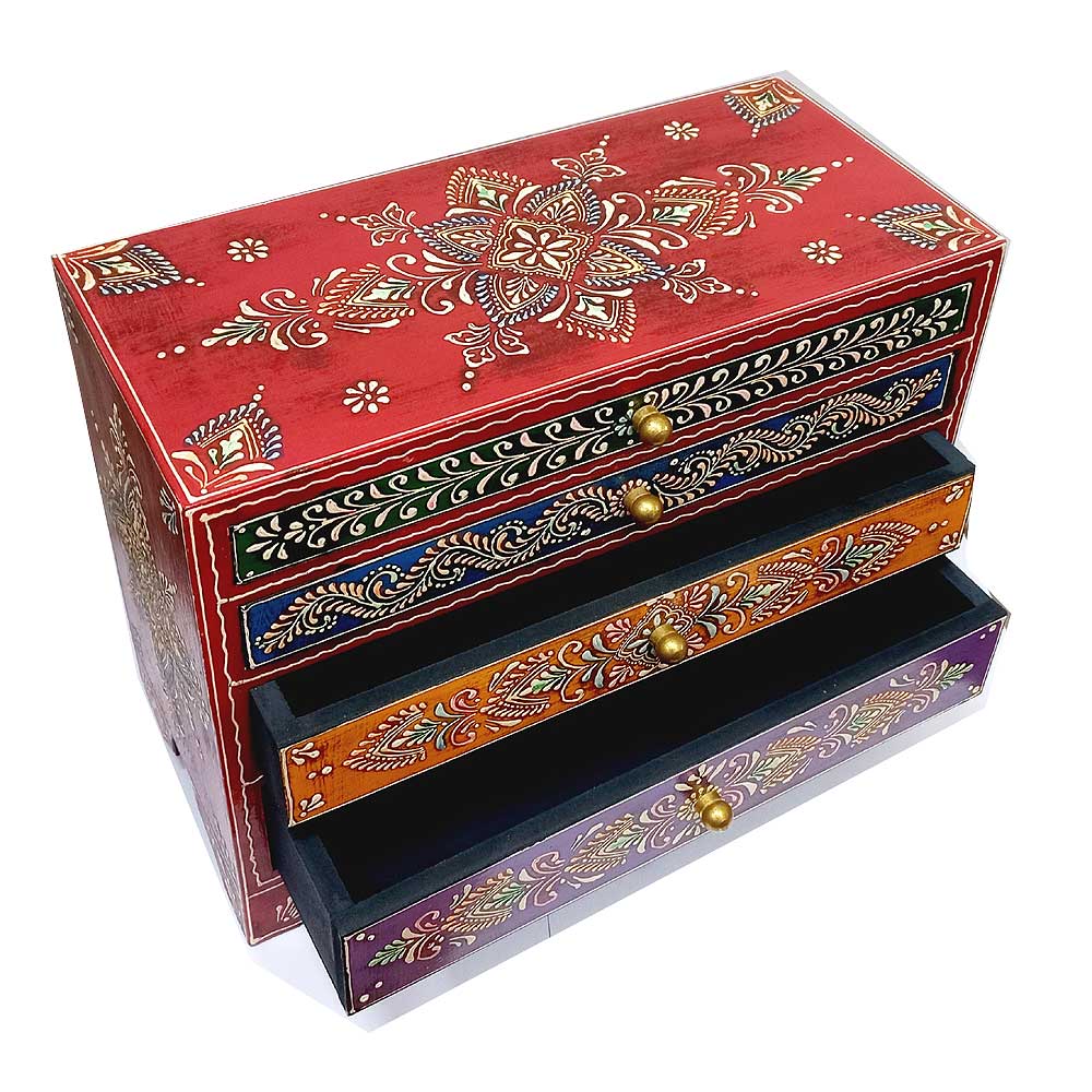 Stylish Wooden Box with 4 Drawer