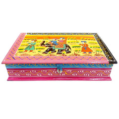 Wooden box with miniature painting