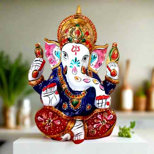 Meenakari Ganesha with Crown