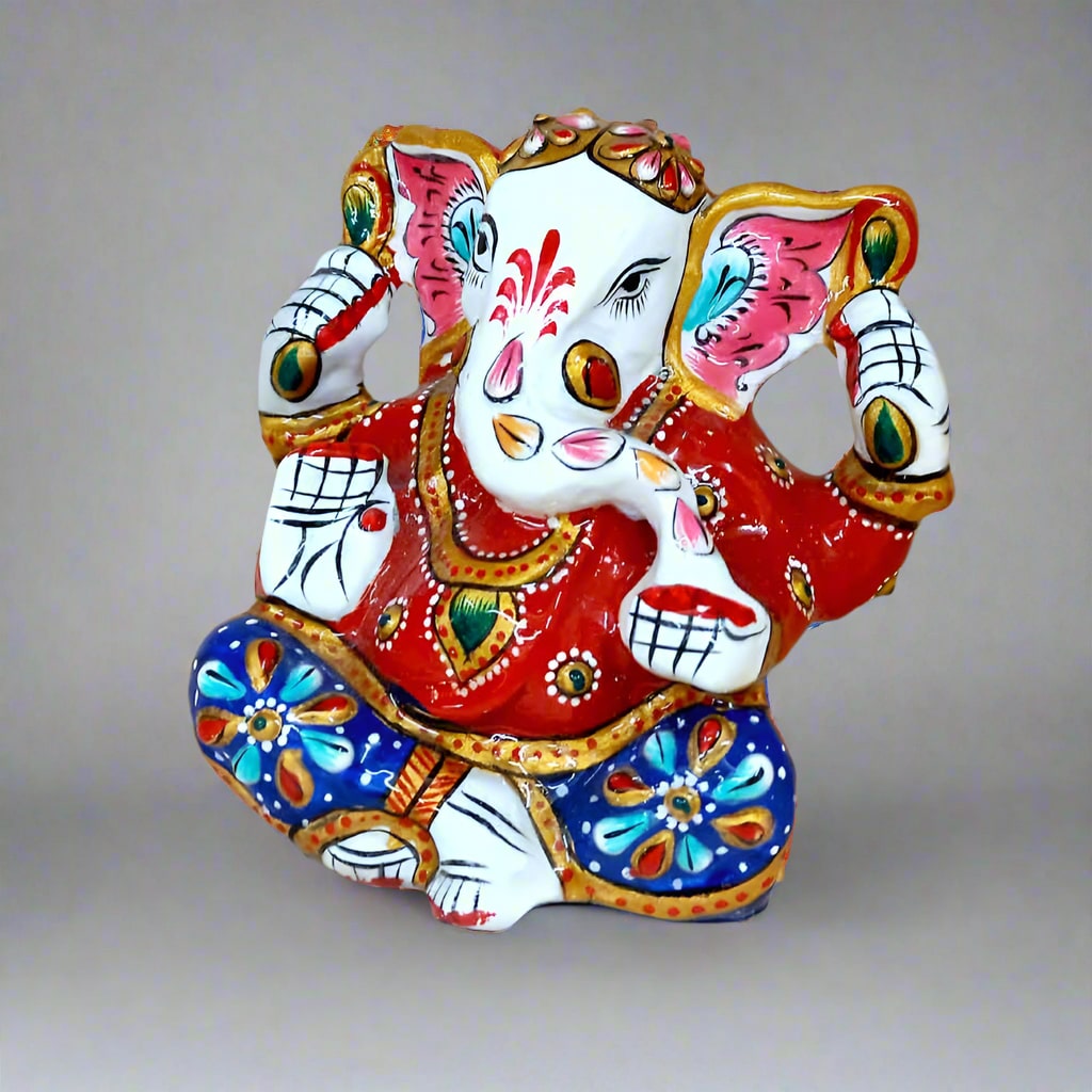 Sacred meenakari Ganesha idol, perfect for gifting and decor