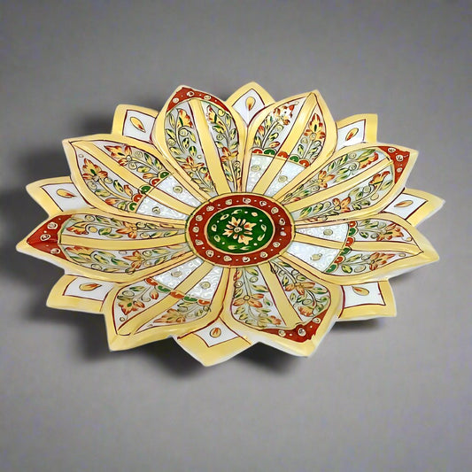 Hand Painted Decorative Marble Urli - 30cm x 30cm