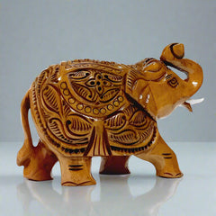 Salute Elephant in wood