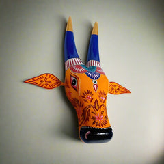 Top quality wooden cow head Nandi with traditional hand-painting