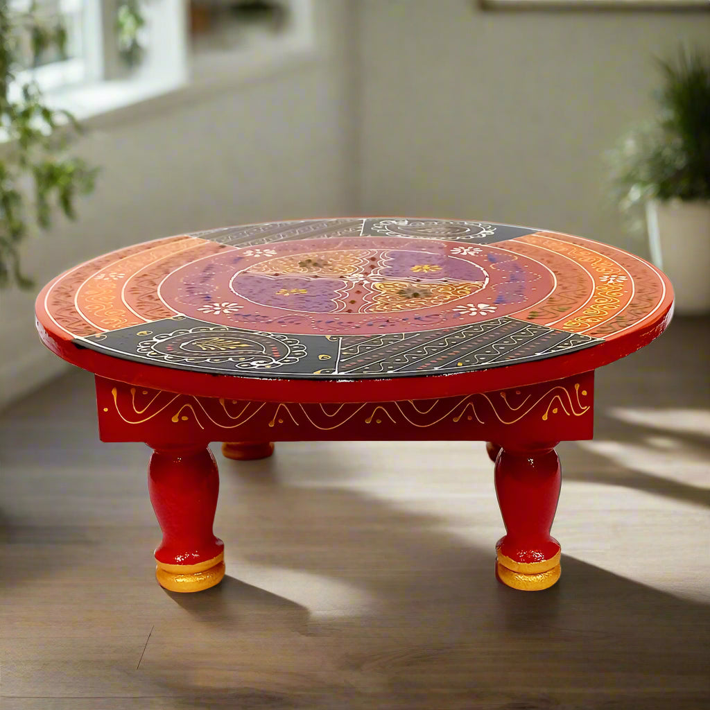 Wooden Round Chowki