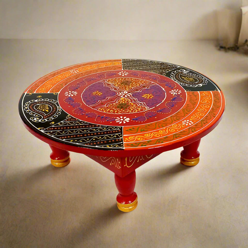 Wooden Round Chowki