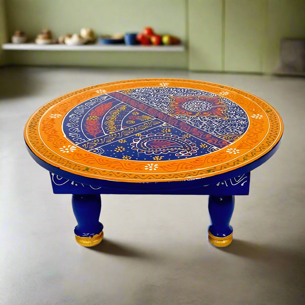 Wooden Round Chowki