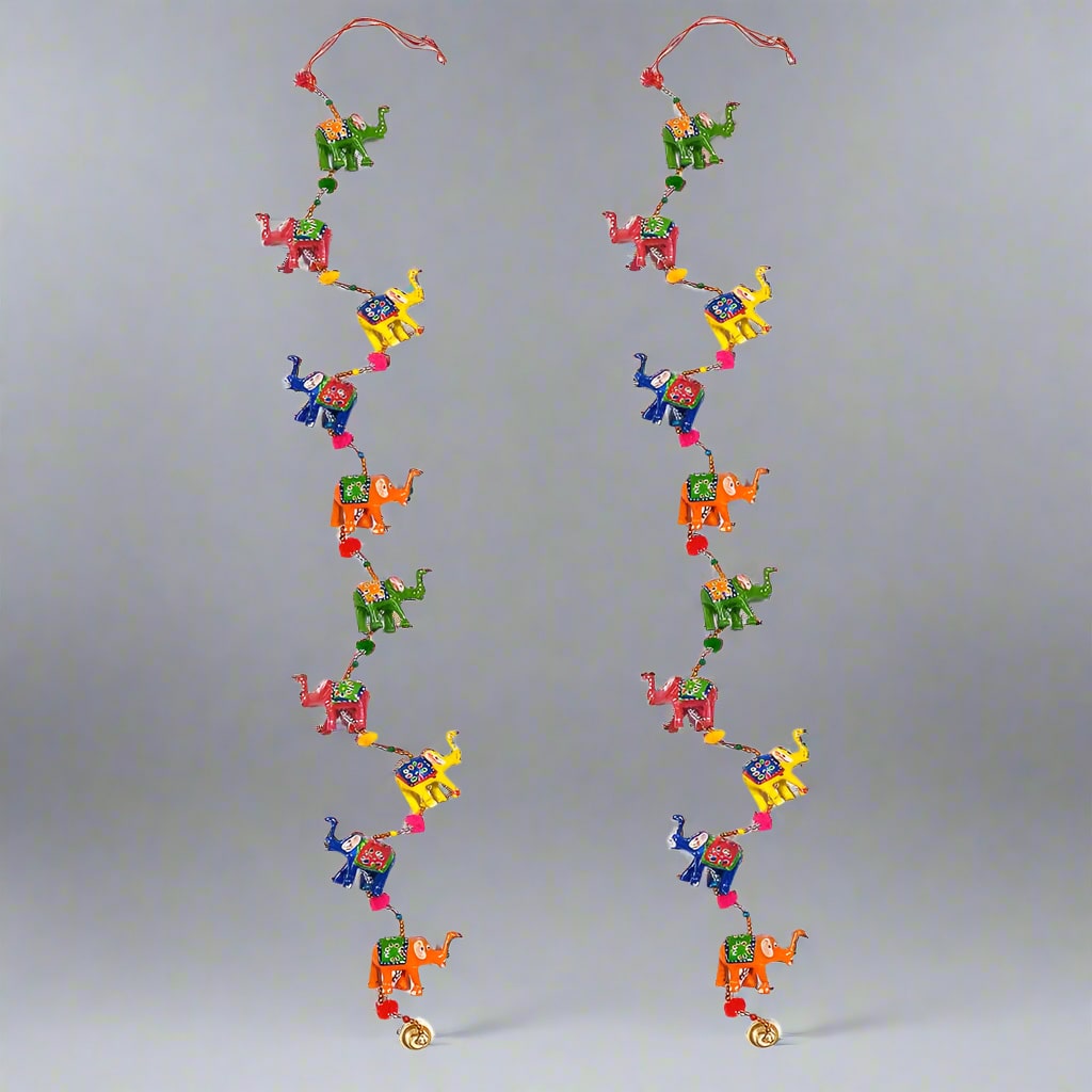 Traditional elephant design wall hanging made from paper mâché