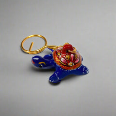 Good luck tortoise keychain with intricate enamel design