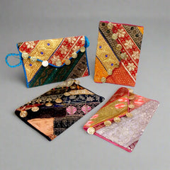Fashionable Jaipuri patchwork clutch bag with intricate cotton patterns, ideal for any occasion