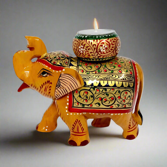 Elephant Figurine with Tea Light Holder