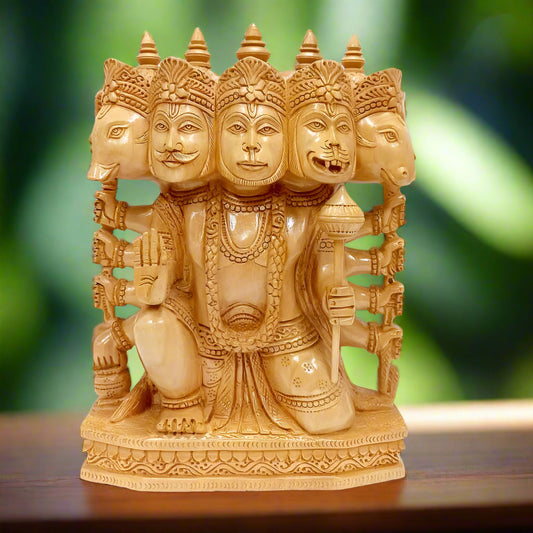 Wooden Panchmukhi Hanuman idol