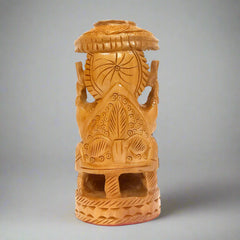 Wooden Round Ganesh with Umbrella