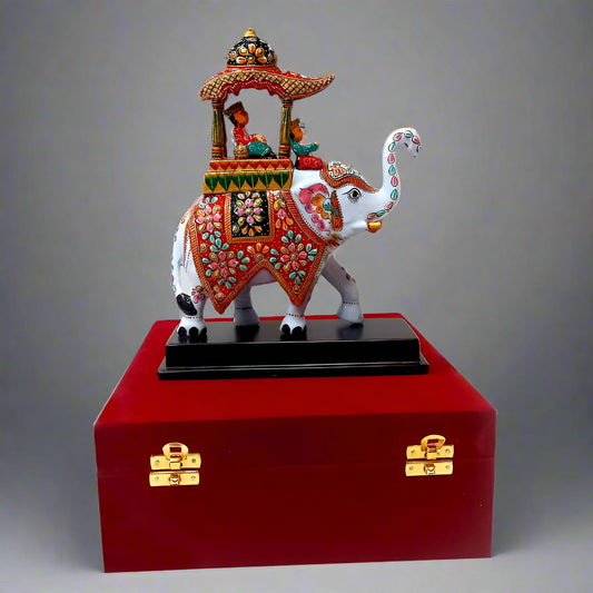 Metal Meenakari Ambabari Elephant