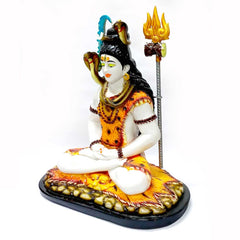 A 38cm meditating Shiva figurine, ideal for bringing a peaceful presence to an office or living space.