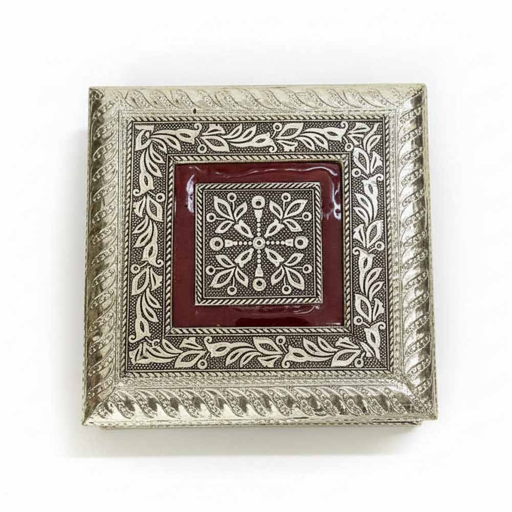 Handcrafted 4 compartment wood box - perfect wedding return gift, dining table decor
