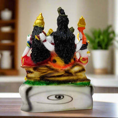 Beautifully detailed resin sculpture of Lord Shiva’s family symbolizing unity, protection, and divine blessings.