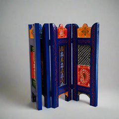 Artistic wooden partition panel – handcrafted and painted for festive home décor