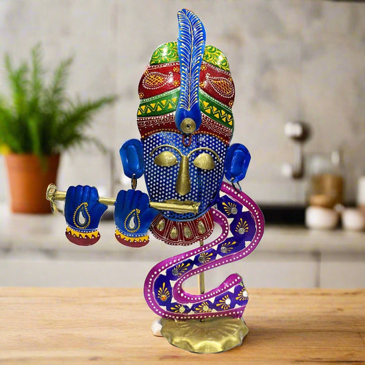 Metal Krishna Showpiece