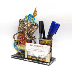 Metal Ganesh Pen Stand/Card Holder