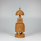 23cm tall wooden elephant designed as a luxury showpiece for professional office displays.