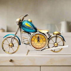 An antique bullet motorcycle sculpture, a wonderful and unique desk decor item for home or office.