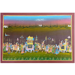 An artisanal, hand-painted piece on pure silk, adding a touch of elegance to any home decor setting.