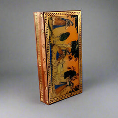 An attractive wooden jewellery box with a beautiful handmade painting, ideal for personal use.