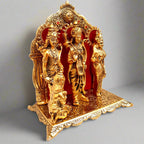 Auspicious metal Ram Darbar statue for home temple and office worship.