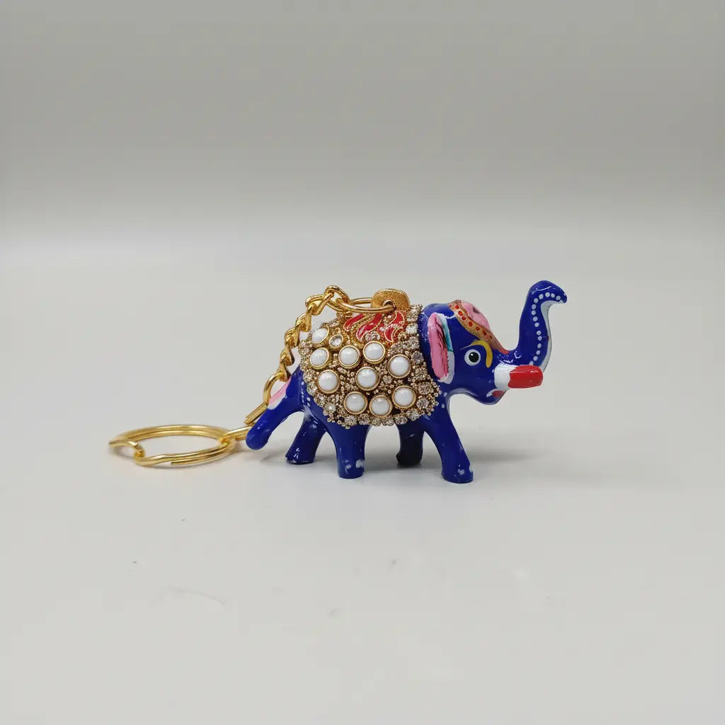 Royal blue elephant keychain accessory for gifting