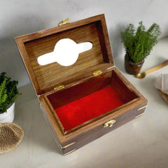Durable wooden tissue box with artistic carved details