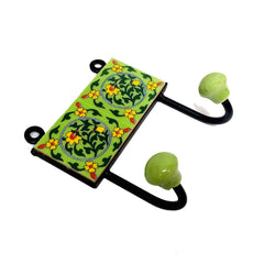 A set of two ceramic Blue Pottery hooks, a thoughtful and unique gift idea.