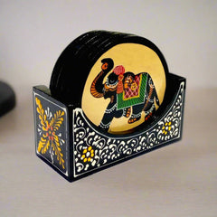 A beautiful hand painting coaster set, ideal for use on your table at home or the office.