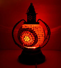 A colorful mosaic art lamp, a perfect piece for home or office decor.