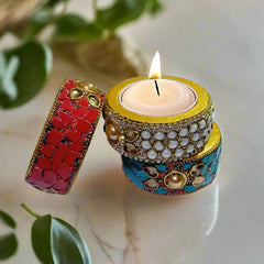Traditional yet modern decorative candle holder for Diwali and gifting