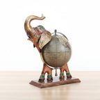 Decorative Metal Elephant Globe Showpiece | Indian Handicraft Home Decor Gift | KK Gift Store