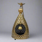 Handcrafted golden oxidized diya holder for living room decoration