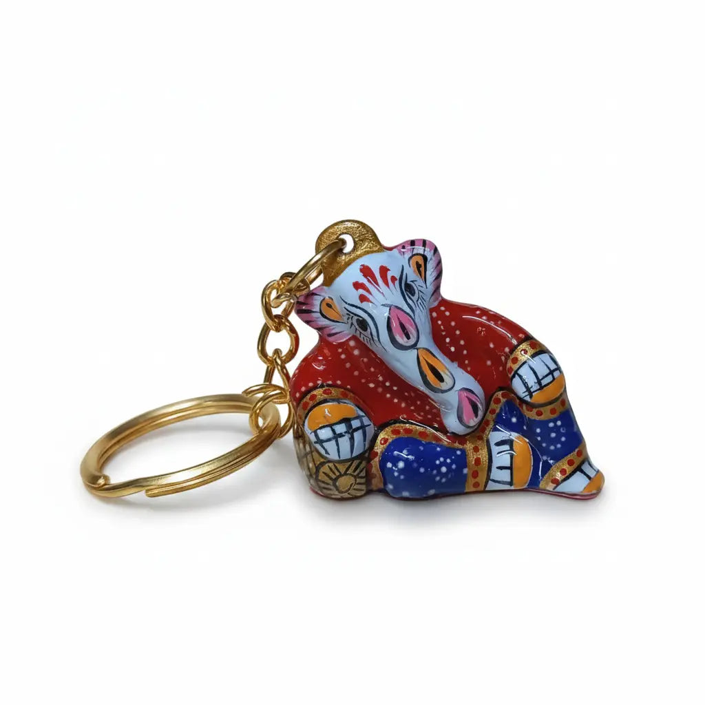 Decorative metal Ganesha keychain for festive gifting