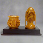 Peaceful Buddha Wood Sculpture with Candle Slot – Calming Home or Gift Item
