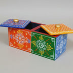 8x4x4 inch wooden gift box with hand-painted details for festive gifting.